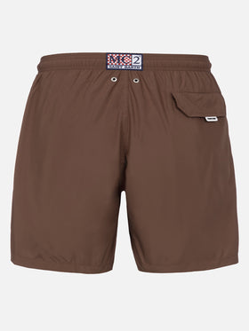 Man lightweight fabric brown swim shorts Lighting Pantone | PANTONE® SPECIAL EDITION