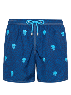 Lightweight fabric swim-shorts Lighting with jelly fish embroidery - MC2 Saint Barth