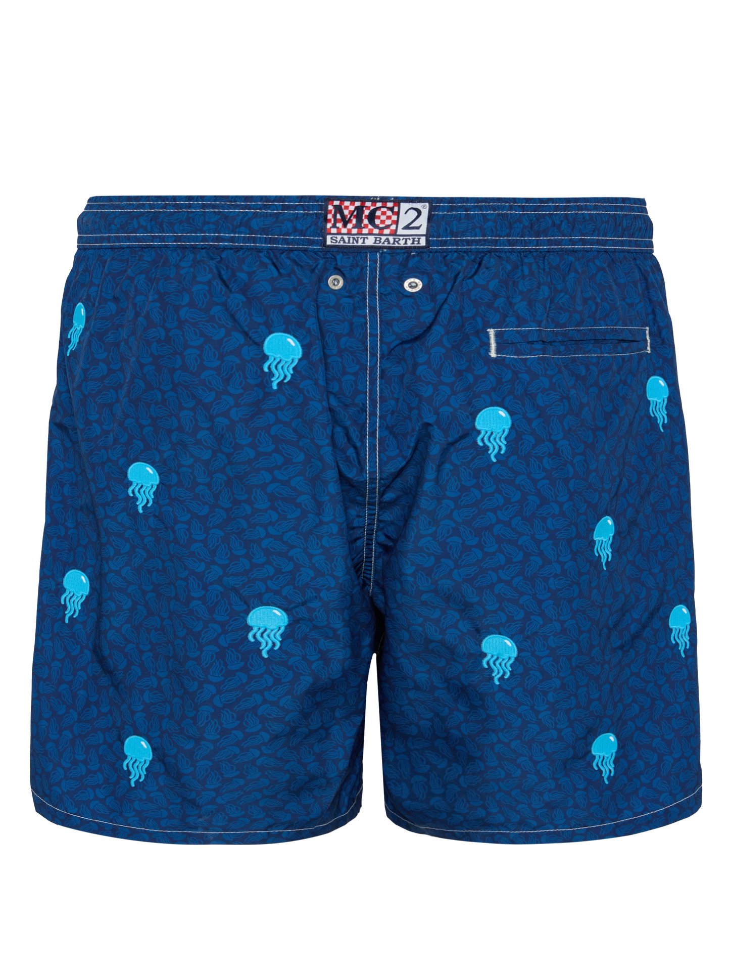 Lightweight fabric swim-shorts Lighting with jelly fish embroidery - MC2 Saint Barth