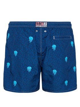 Lightweight fabric swim-shorts Lighting with jelly fish embroidery - MC2 Saint Barth