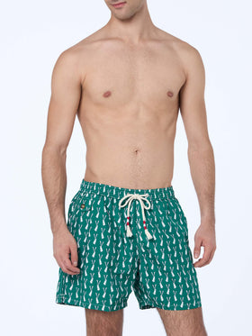 Man lightweight fabric swim-shorts Lighting 70 with rabbit print - MC2 Saint Barth