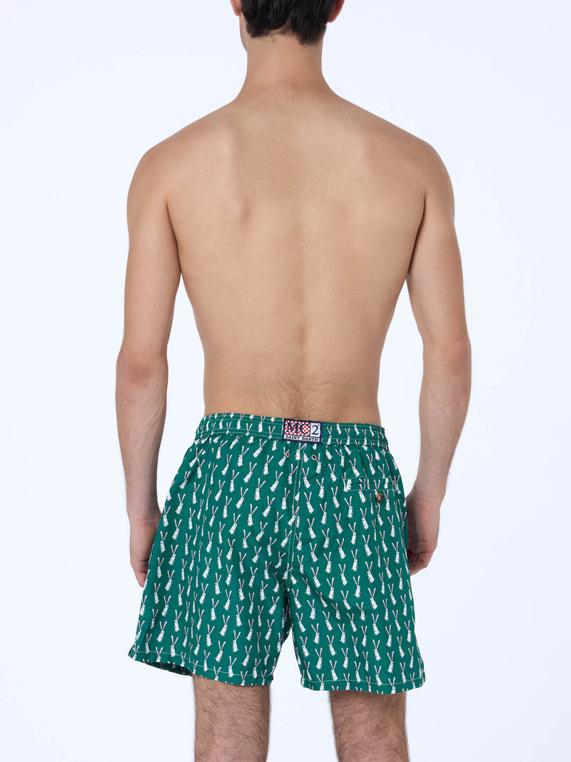 Badeshorts für Herren aus leichtem Stoff Lighting 70 mit Kaninchen-Print