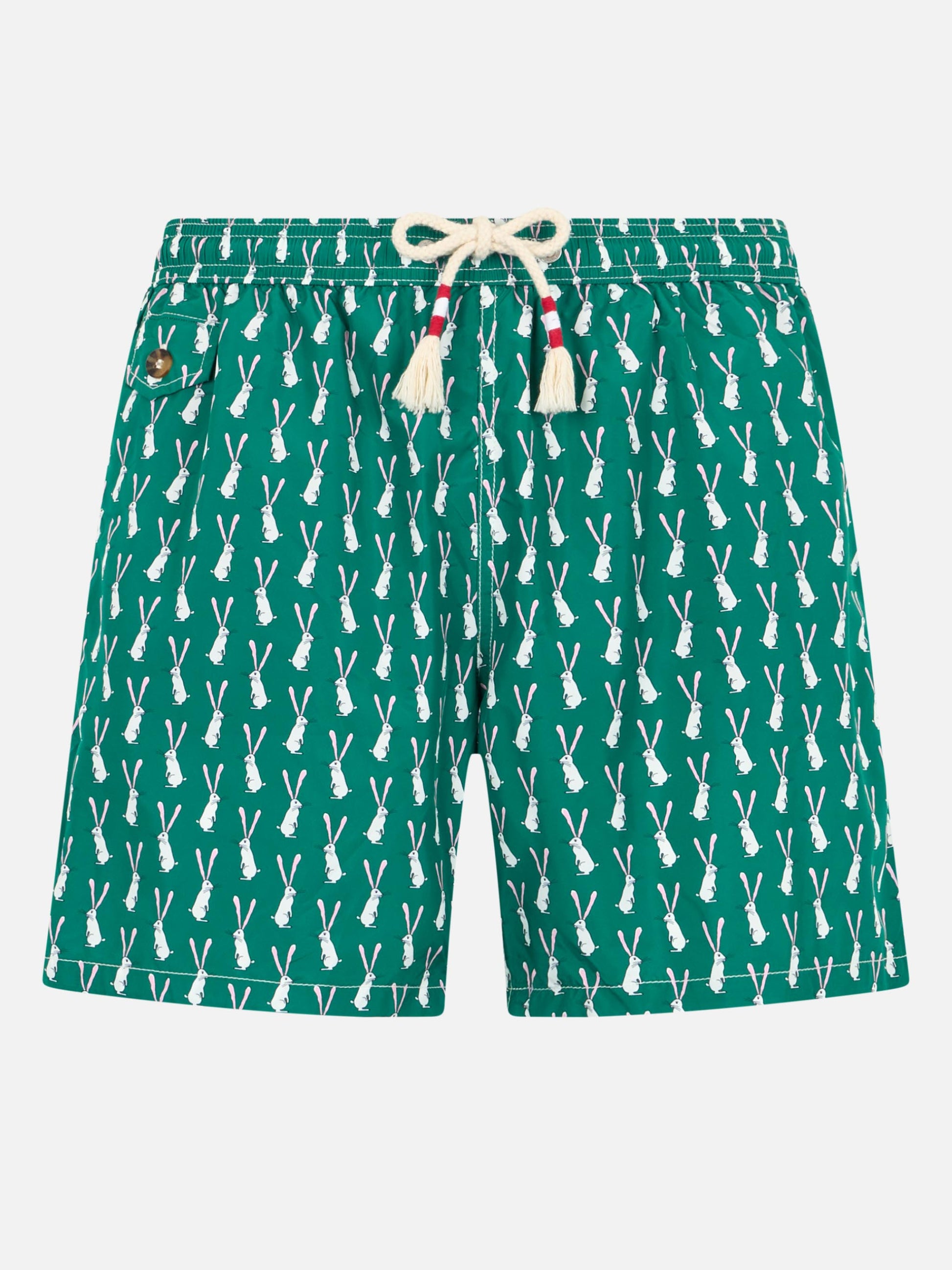 Man lightweight fabric swim-shorts Lighting 70 with rabbit print - MC2 Saint Barth