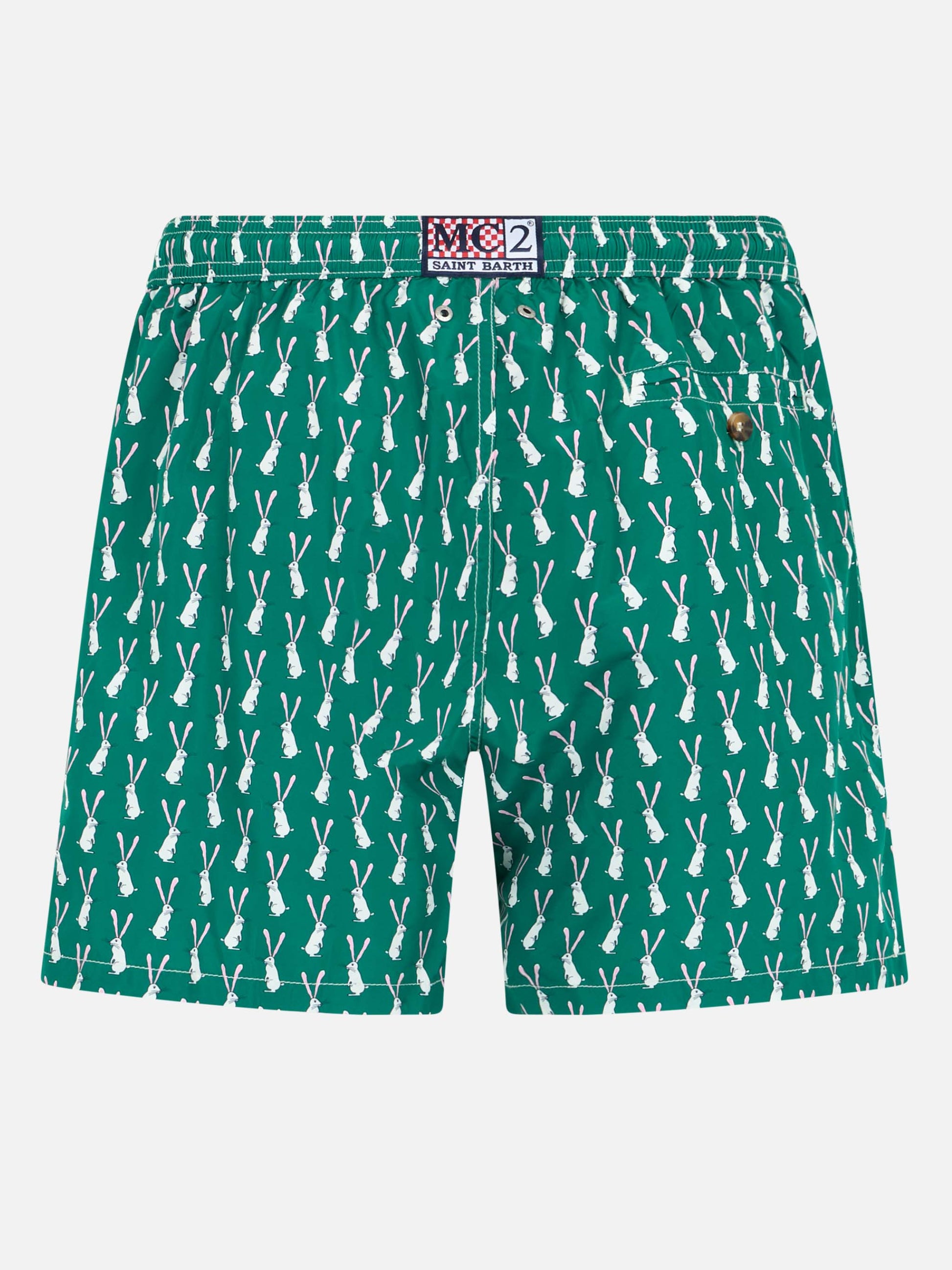 Man lightweight fabric swim-shorts Lighting 70 with rabbit print - MC2 Saint Barth