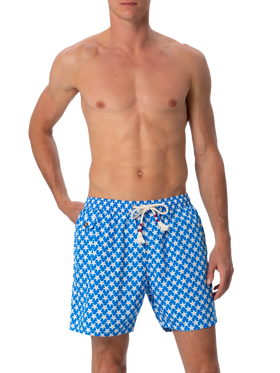 Man lightweight fabric swim-shorts Lighting 70 with seastars print - MC2 Saint Barth