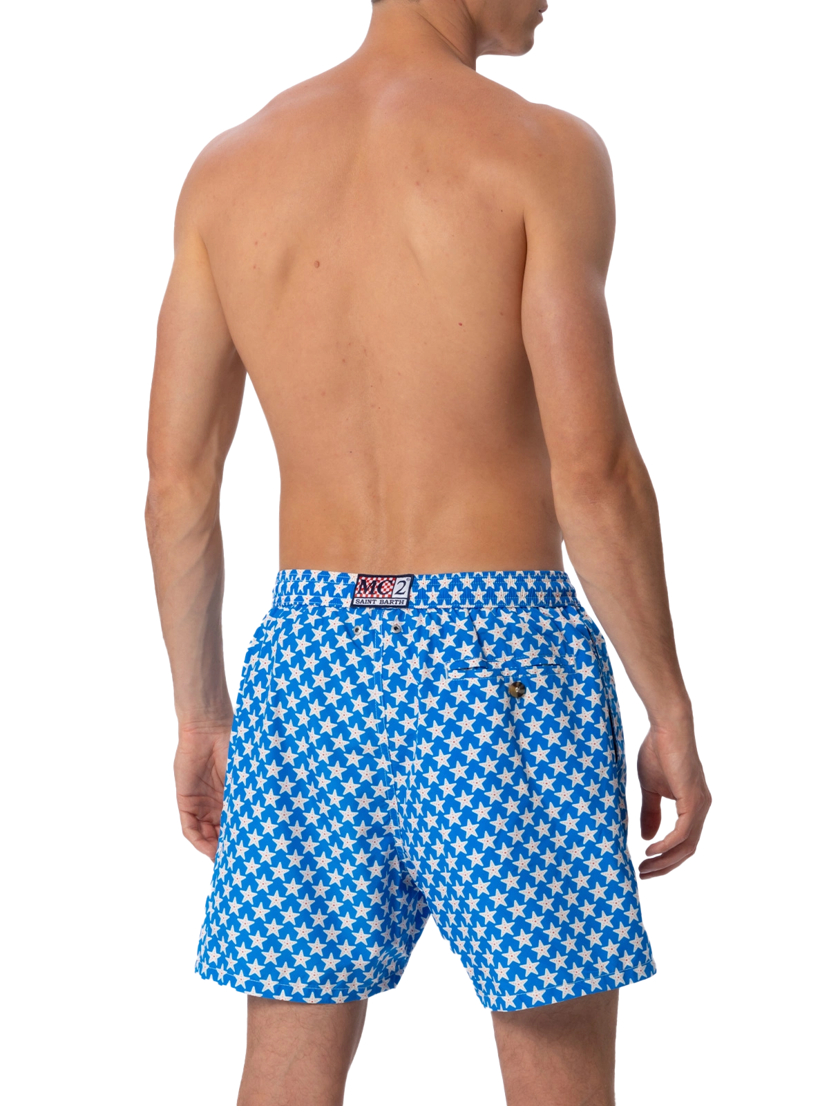 Man lightweight fabric swim-shorts Lighting 70 with seastars print - MC2 Saint Barth