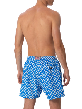 Man lightweight fabric swim-shorts Lighting 70 with seastars print - MC2 Saint Barth