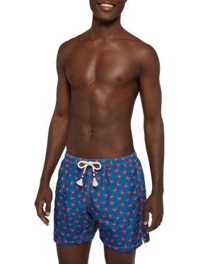 Lightweight fabric swim-shorts Lighting 70 with crabs print - MC2 Saint Barth