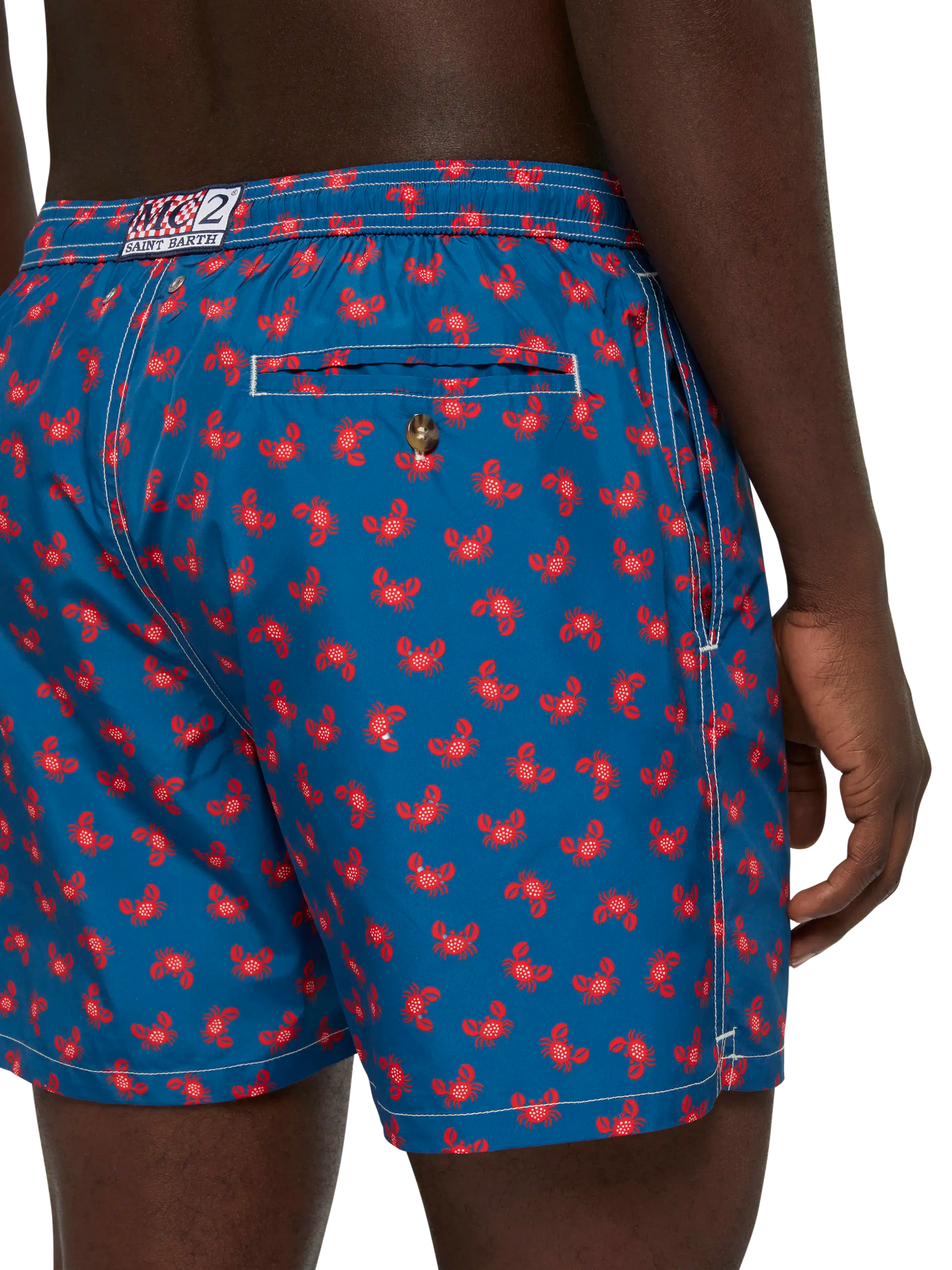 Lightweight fabric swim-shorts Lighting 70 with crabs print - MC2 Saint Barth