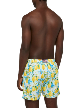 Lightweight fabric swim-shorts Lighting 70 with majolica print - MC2 Saint Barth