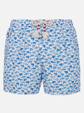 Costume mare Lighting 70 in tessuto leggero con stampa squali