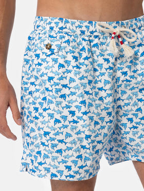 Costume mare Lighting 70 in tessuto leggero con stampa squali