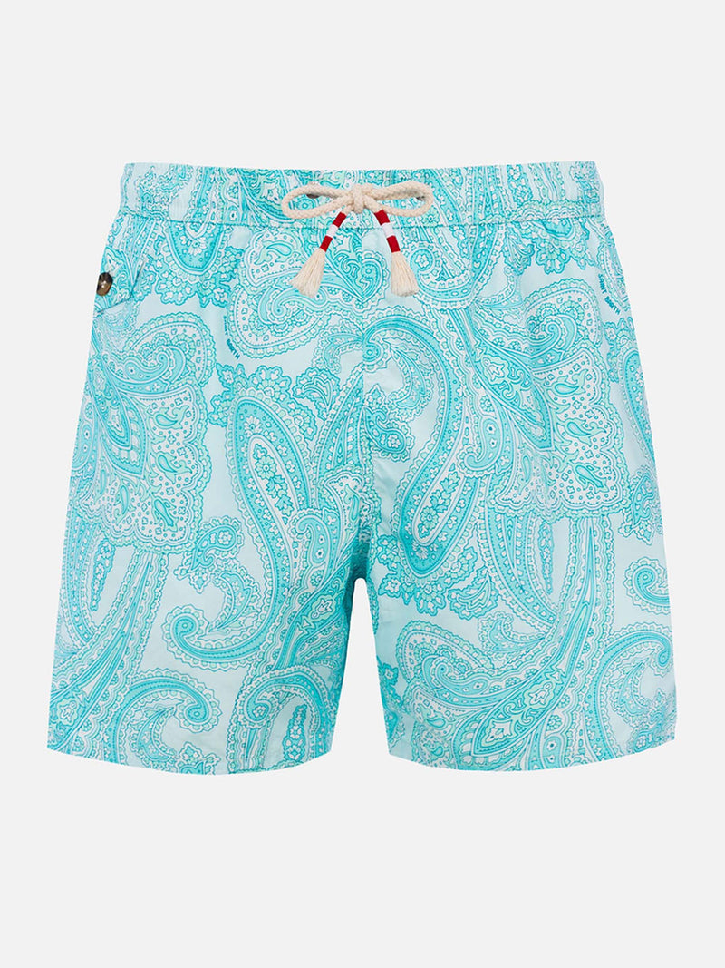 Man lightweight fabric swim-shorts Lighting 70 with paisley print