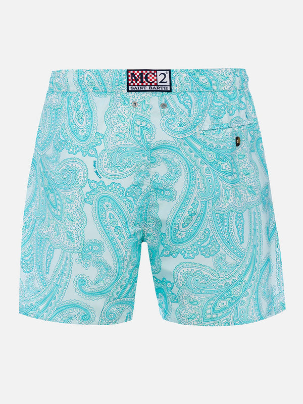 Herren-Badeshorts Lighting 70 aus leichtem Stoff mit Paisley-Print