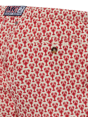 Lightweight fabric swim shorts Lighting 70 with lobster print - MC2 Saint Barth