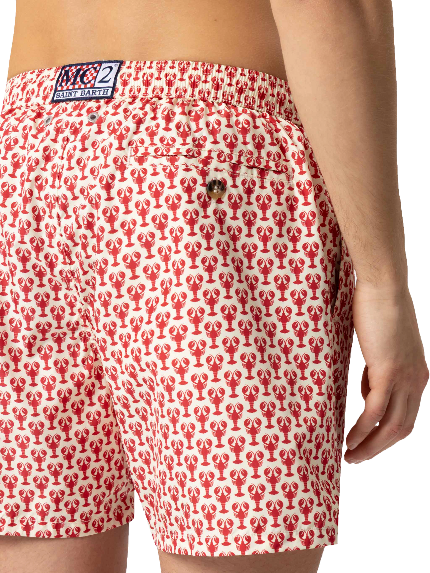 Lightweight fabric swim shorts Lighting 70 with lobster print - MC2 Saint Barth