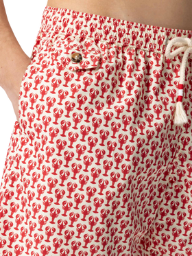 Lightweight fabric swim shorts Lighting 70 with lobster print - MC2 Saint Barth