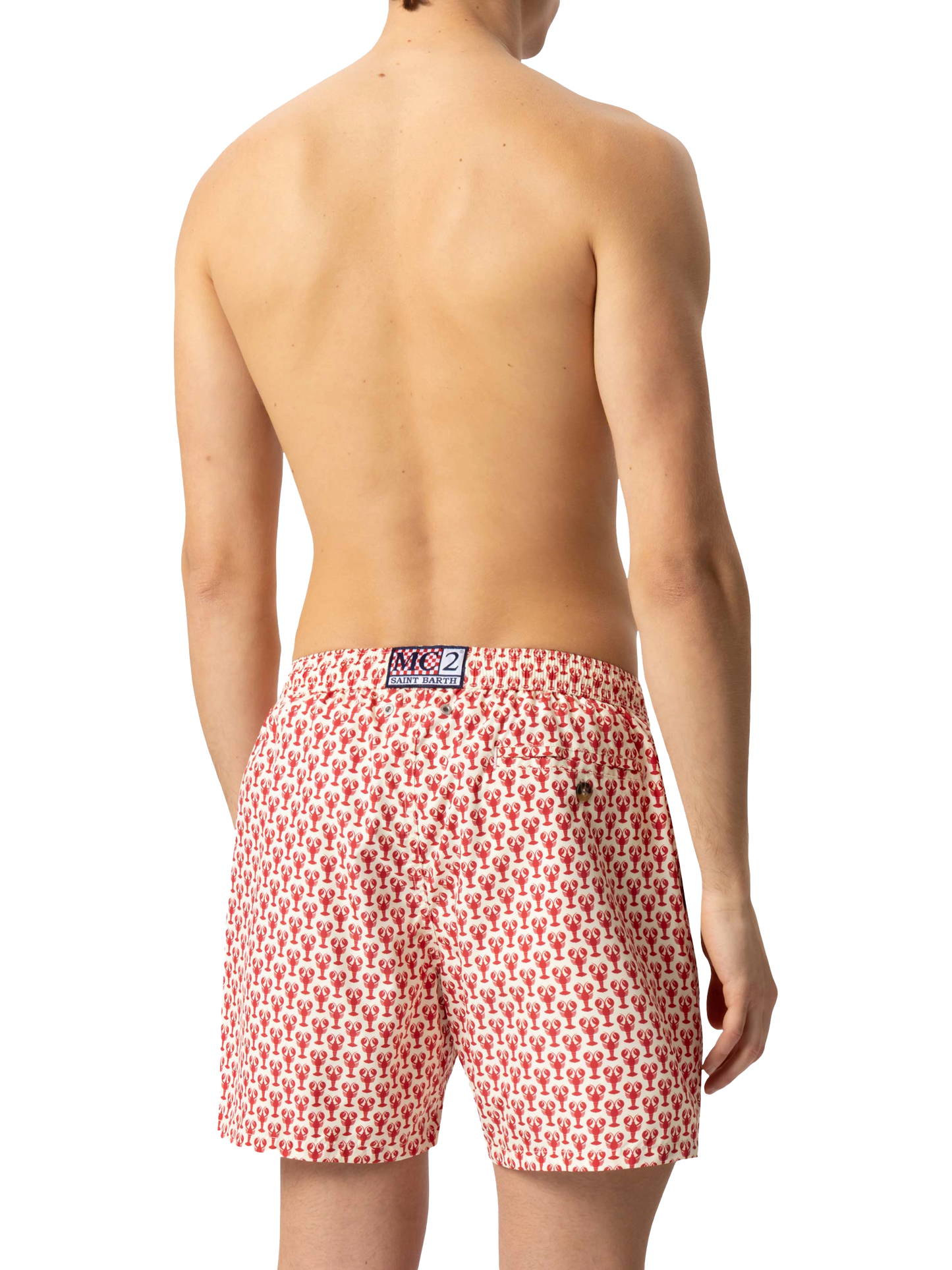 Lightweight fabric swim shorts Lighting 70 with lobster print - MC2 Saint Barth