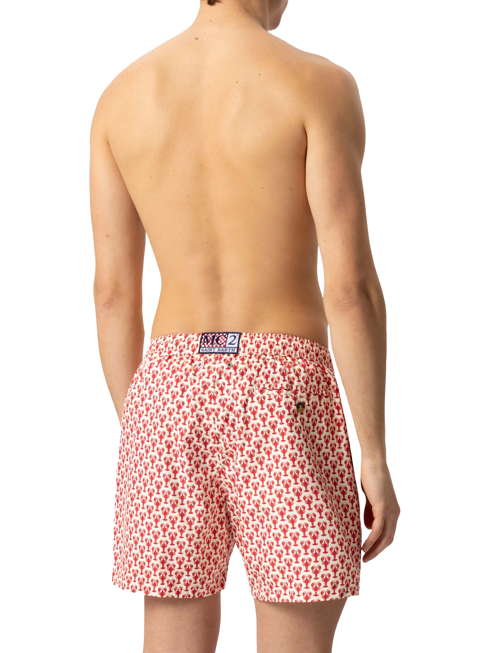 Lightweight fabric swim shorts Lighting 70 with lobster print - MC2 Saint Barth