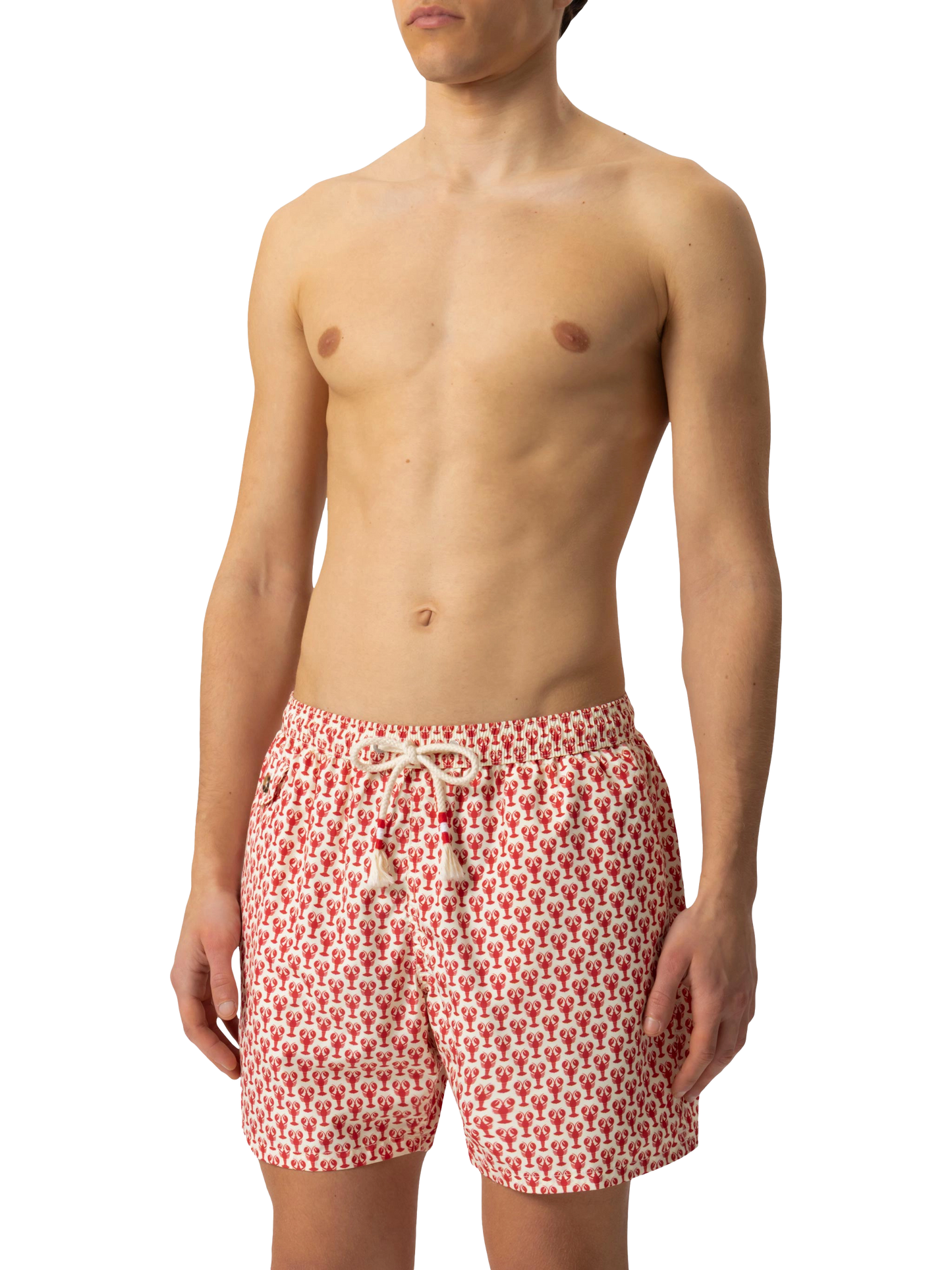 Lightweight fabric swim shorts Lighting 70 with lobster print - MC2 Saint Barth