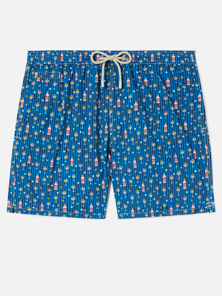 Costume mare Lighting Micro navy con stampa cocktail all-over