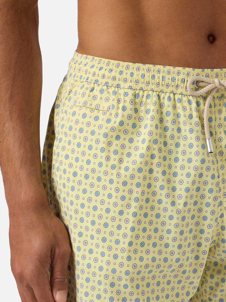 Costume mare Lighting Micro giallo con stampa geometrica all-over