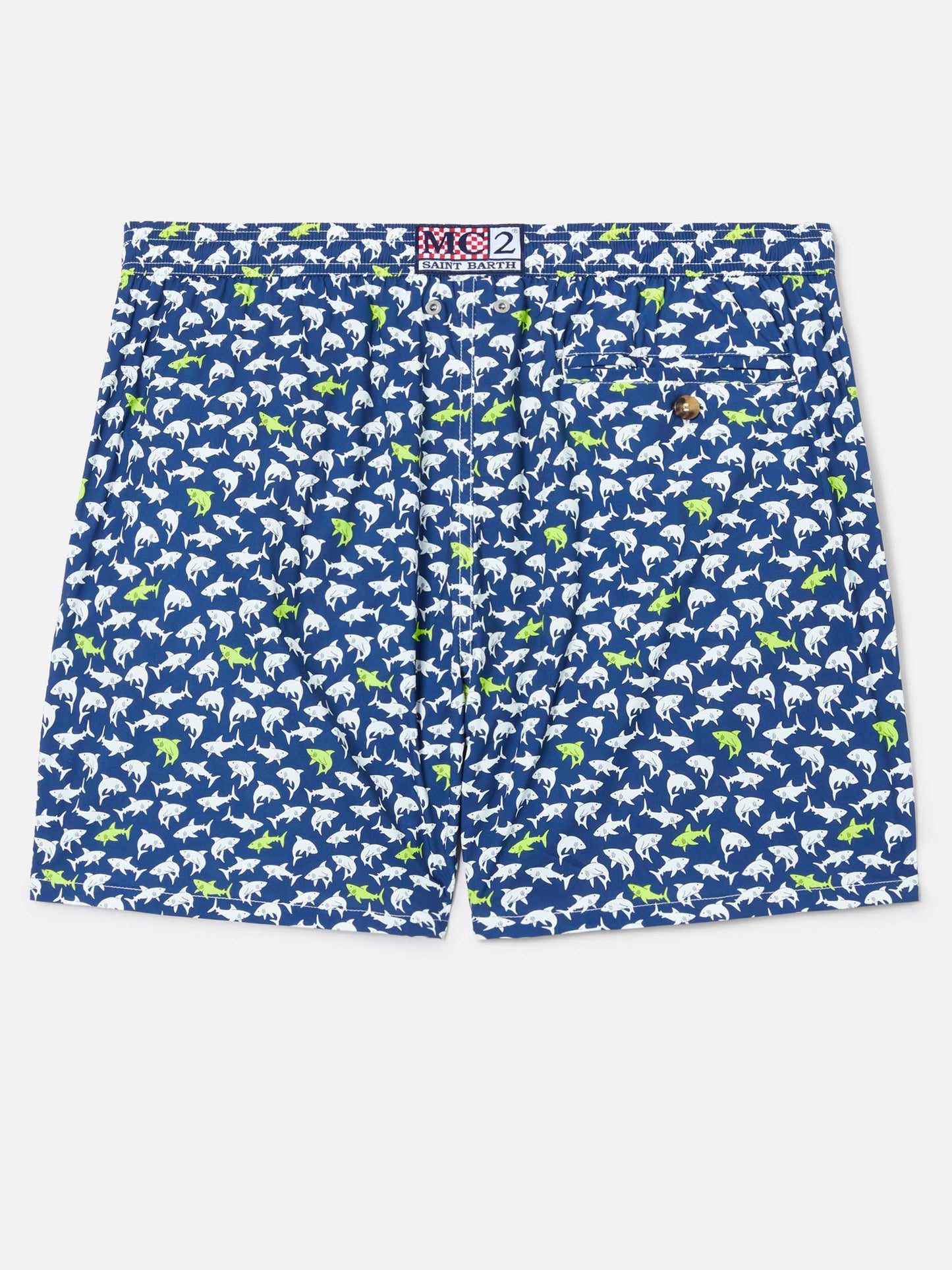 Costume mare Lighting Micro blu navy con stampa squali all-over