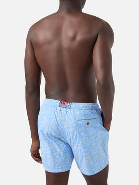Costume mare Lighting Micro azzurro con stampa tropicale