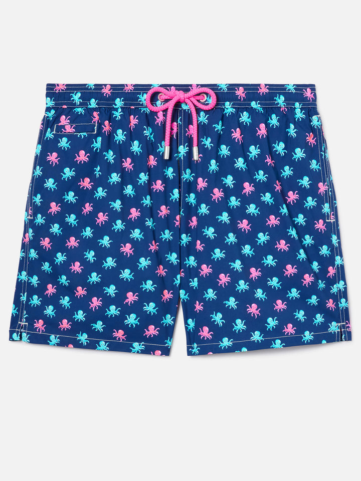 Costume mare Lighting Micro blu navy con stampa polipi all-over