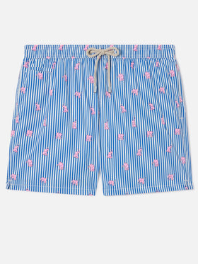Navy Lighting Micro swim shorts with all-over elephant print