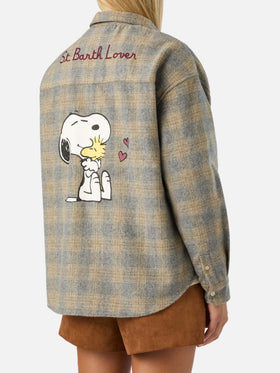 Camisa de franela de mezcla de lana Lully con bordado de Snoopy | Special edition 