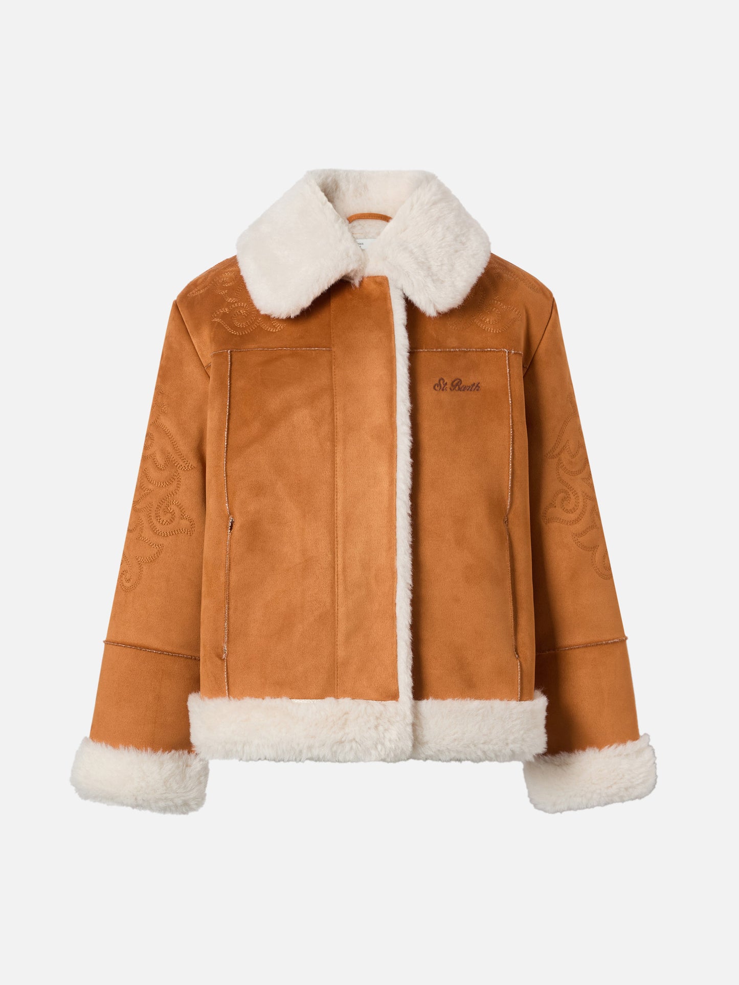 Lorayne Jr faux-shearling jacket with Western embroidery
