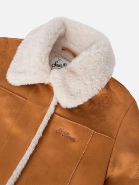 Lorayne Jr faux-shearling jacket with Western embroidery