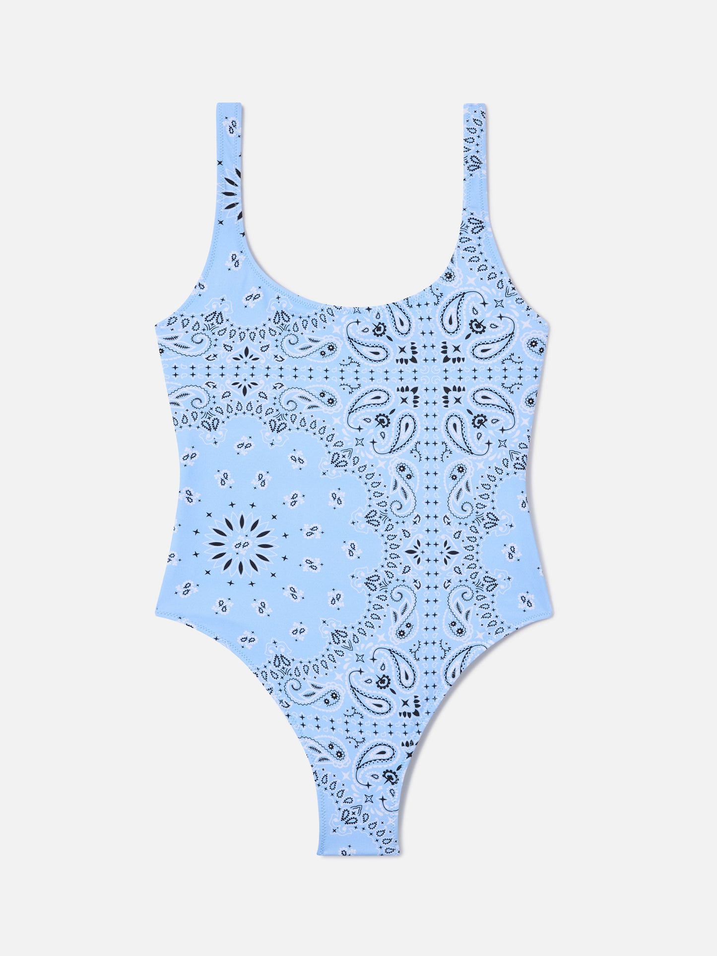 Costume intero Lora con stampa bandana azzurra