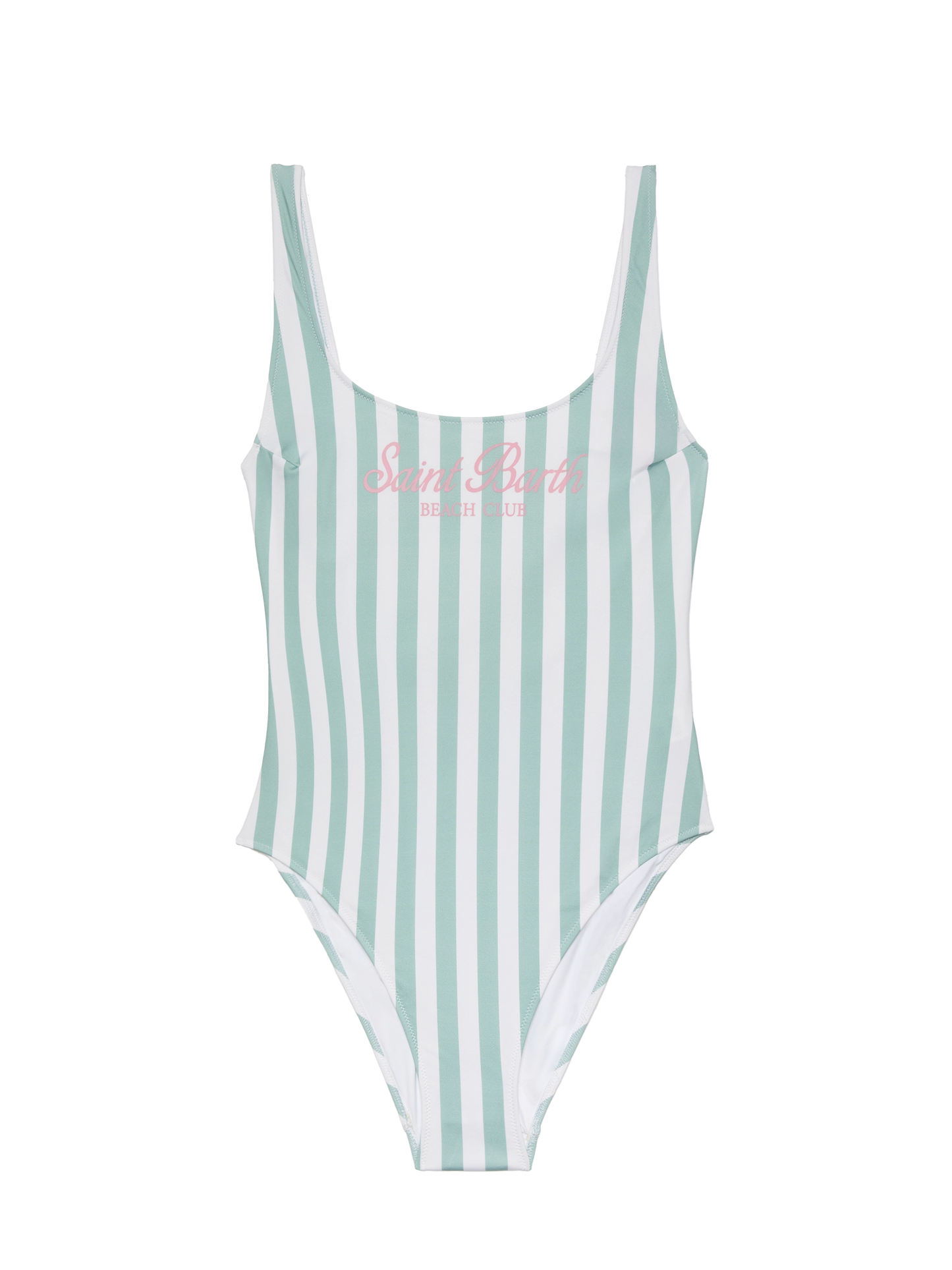 Lora scoopback one-piece swimsuit with striped print - MC2 Saint Barth