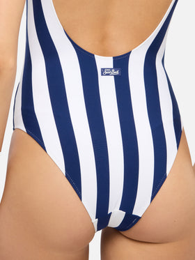 Lora – Scoopback-Badeanzug mit Streifenmuster