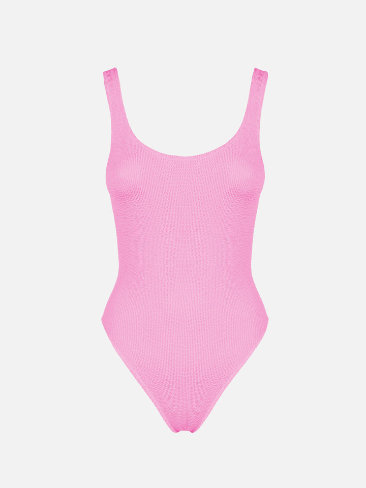 Lora pink crinkle one-piece swimsuit - MC2 Saint Barth