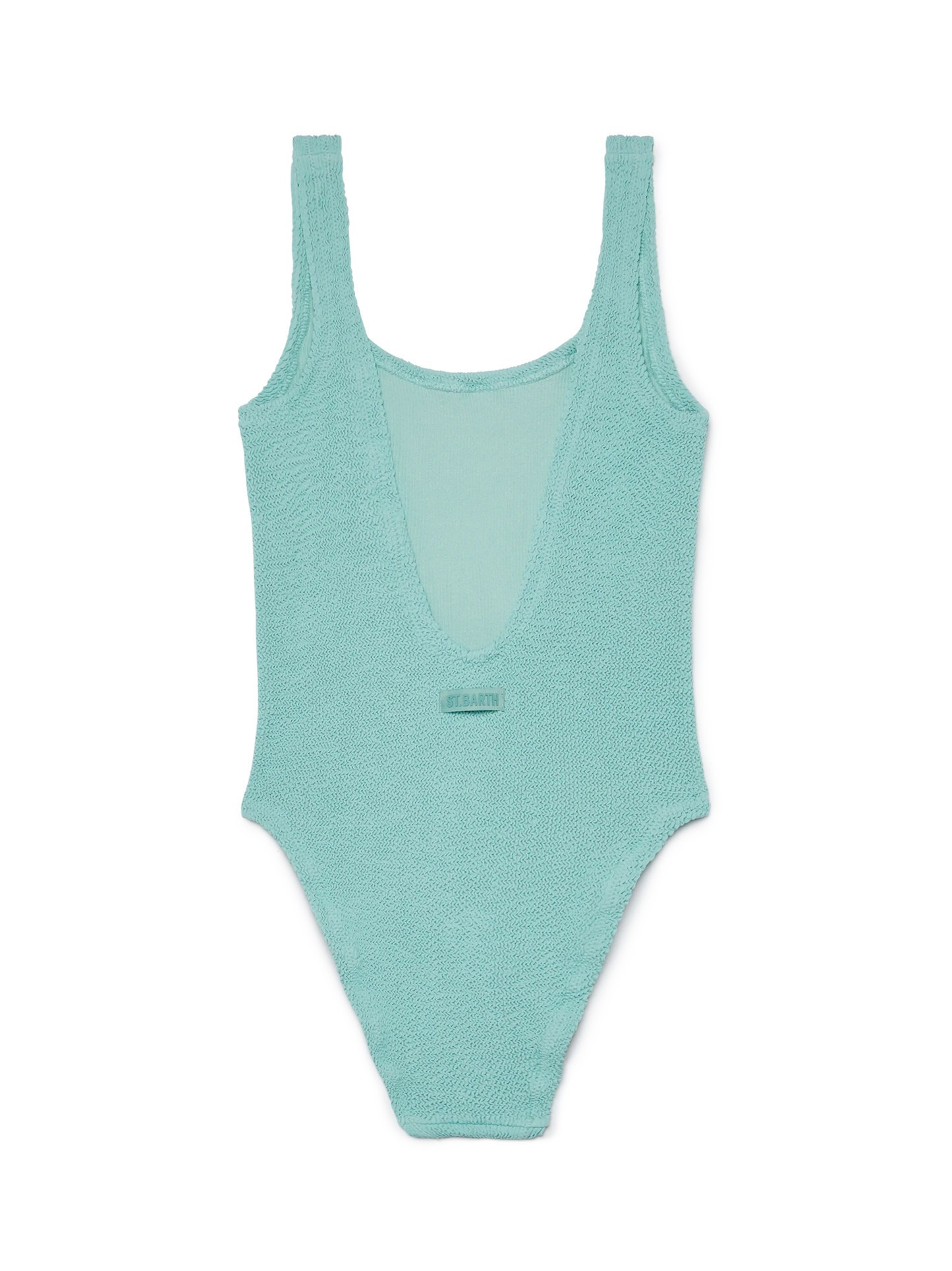 Lora sage green crinkle one-piece swimsuit - MC2 Saint Barth