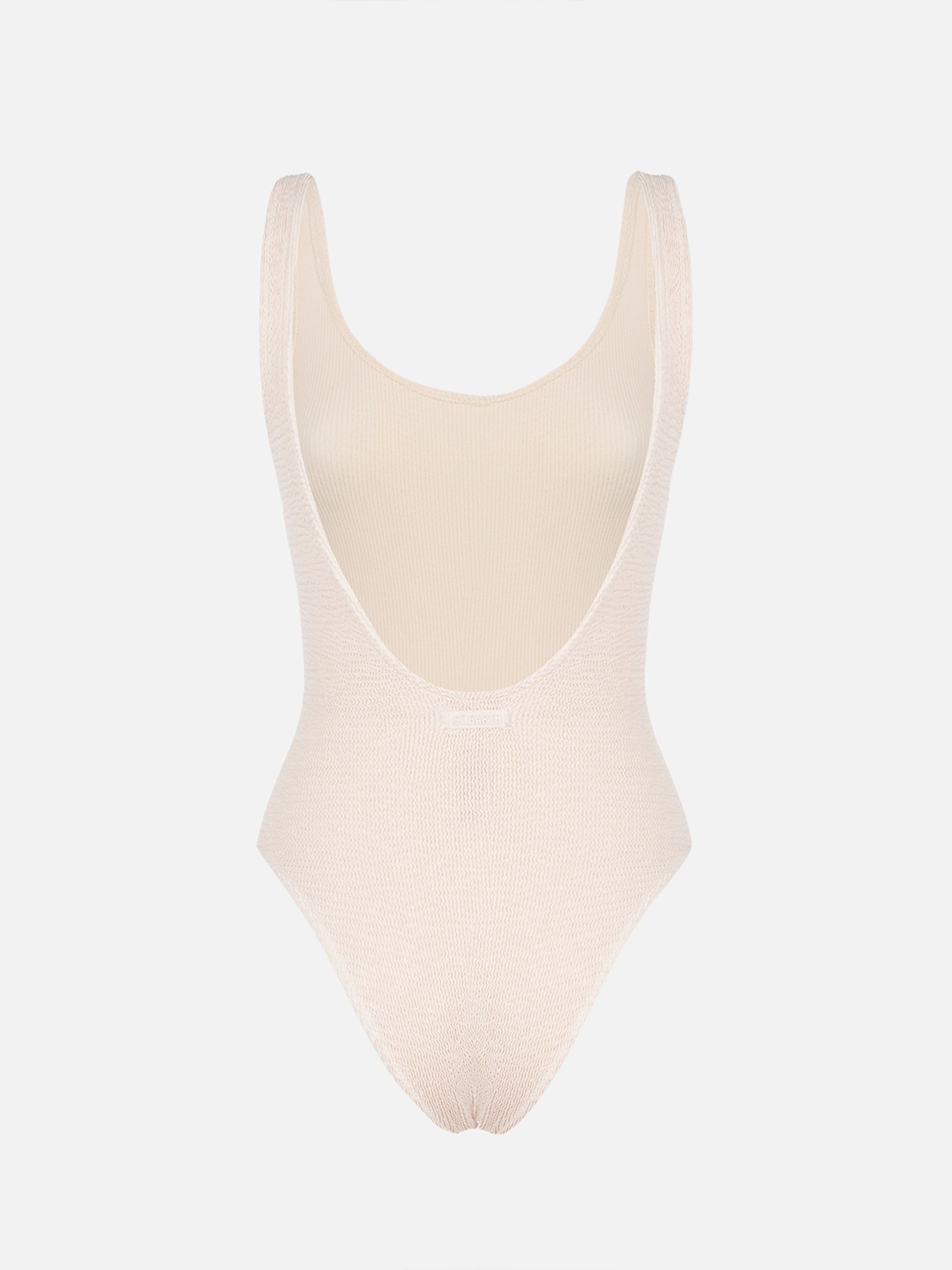 Lora beige crinkle one-piece swimsuit - MC2 Saint Barth