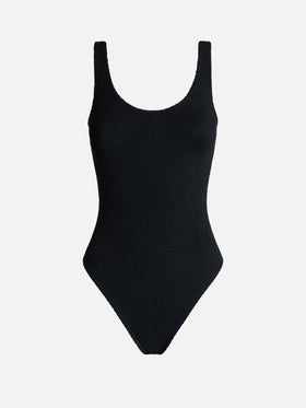 Lora black crinkle one-piece swimsuit - MC2 Saint Barth