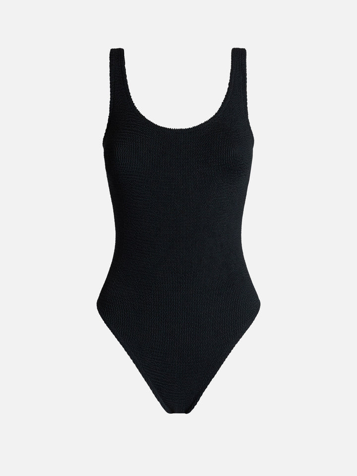Lora black crinkle one-piece swimsuit - MC2 Saint Barth