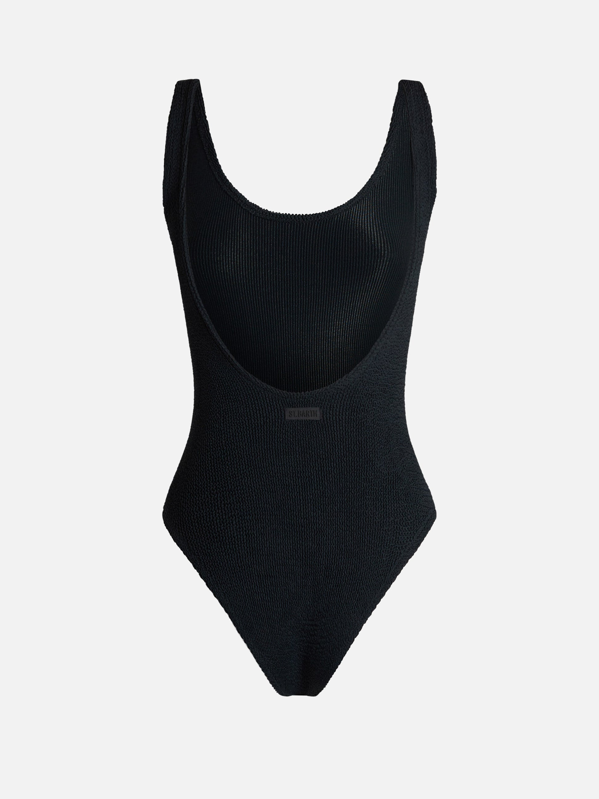 Lora black crinkle one-piece swimsuit - MC2 Saint Barth