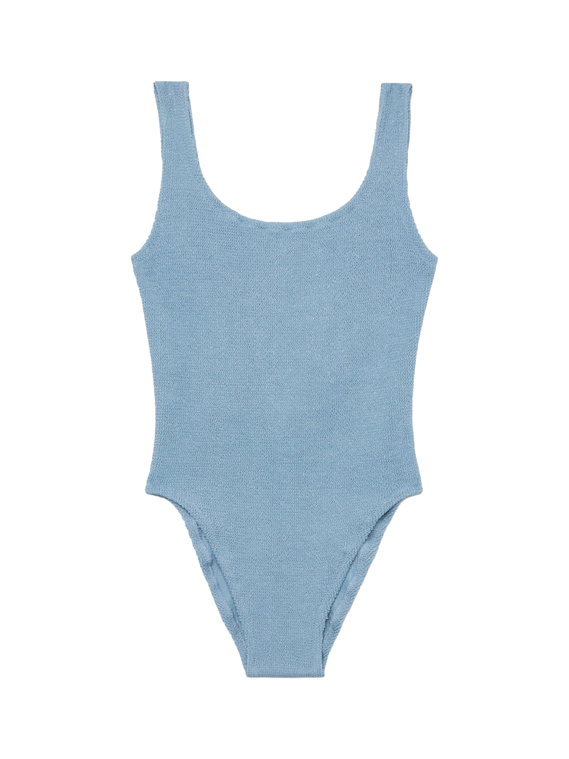 Lora crinkle lurex avio blue one-piece swimsuit - MC2 Saint Barth