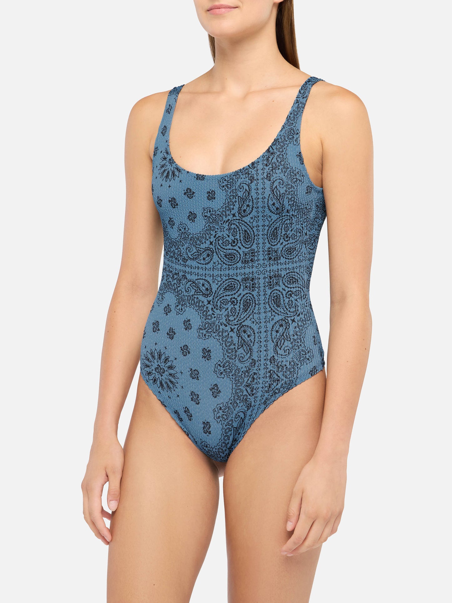 Lora crinkle one-piece swimsuit with bandanna print