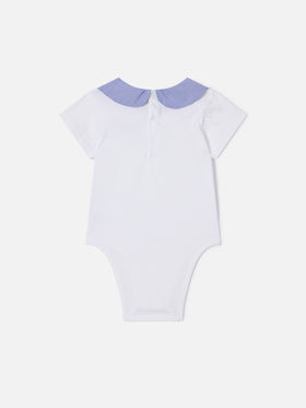 Body Lou in cotone organico con ricamo Mini Captain