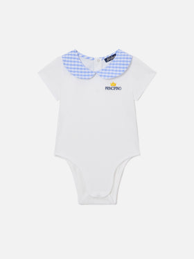Body Lou in cotone organico con ricamo Principino