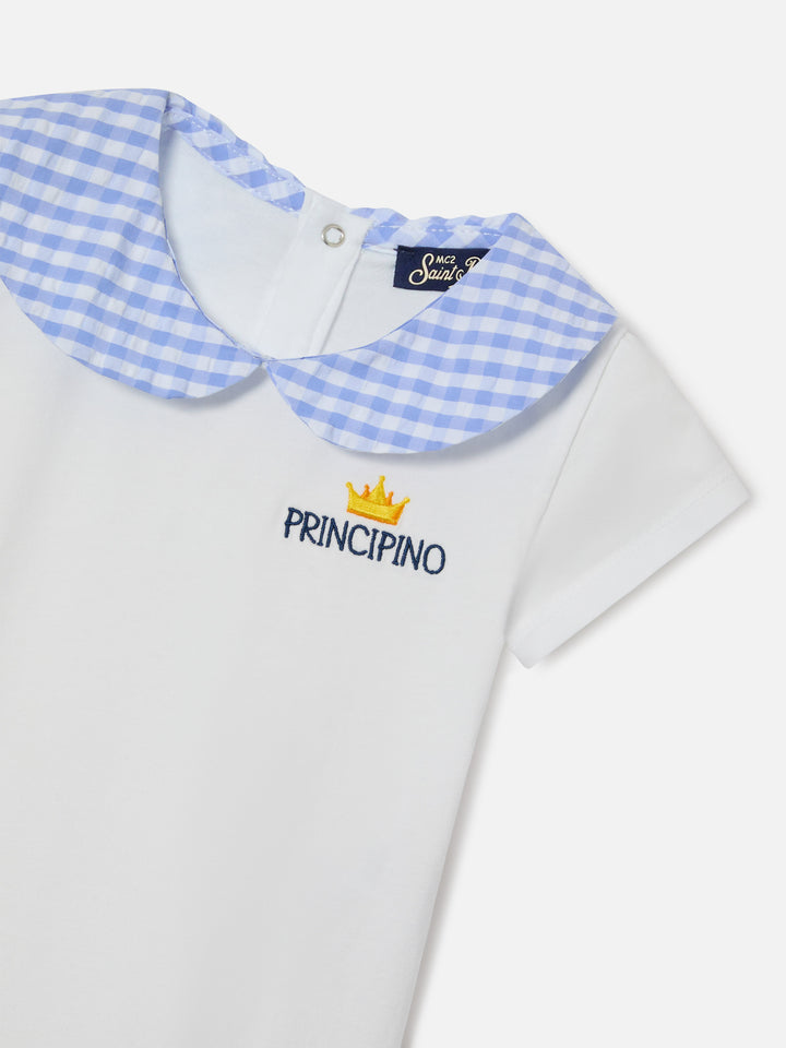 Body Lou in cotone organico con ricamo Principino