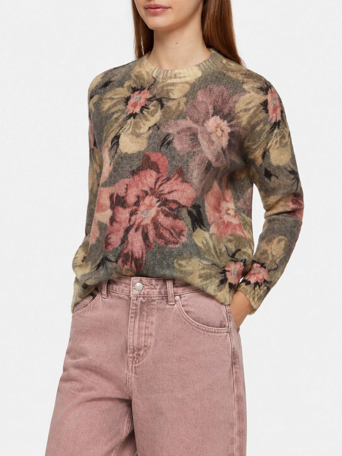 Floraler Louise Mohair-Pullover 