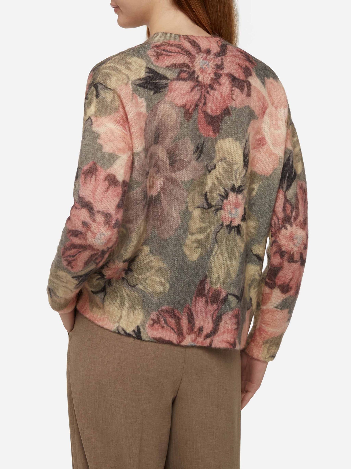 Woman mohair sweater Louise with flower print - MC2 Saint Barth