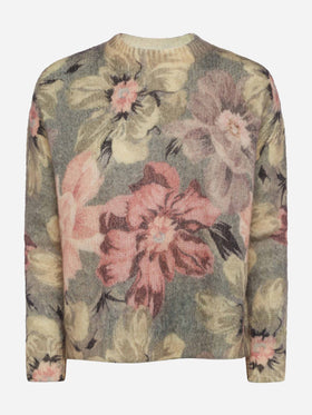 Woman mohair sweater Louise with flower print - MC2 Saint Barth